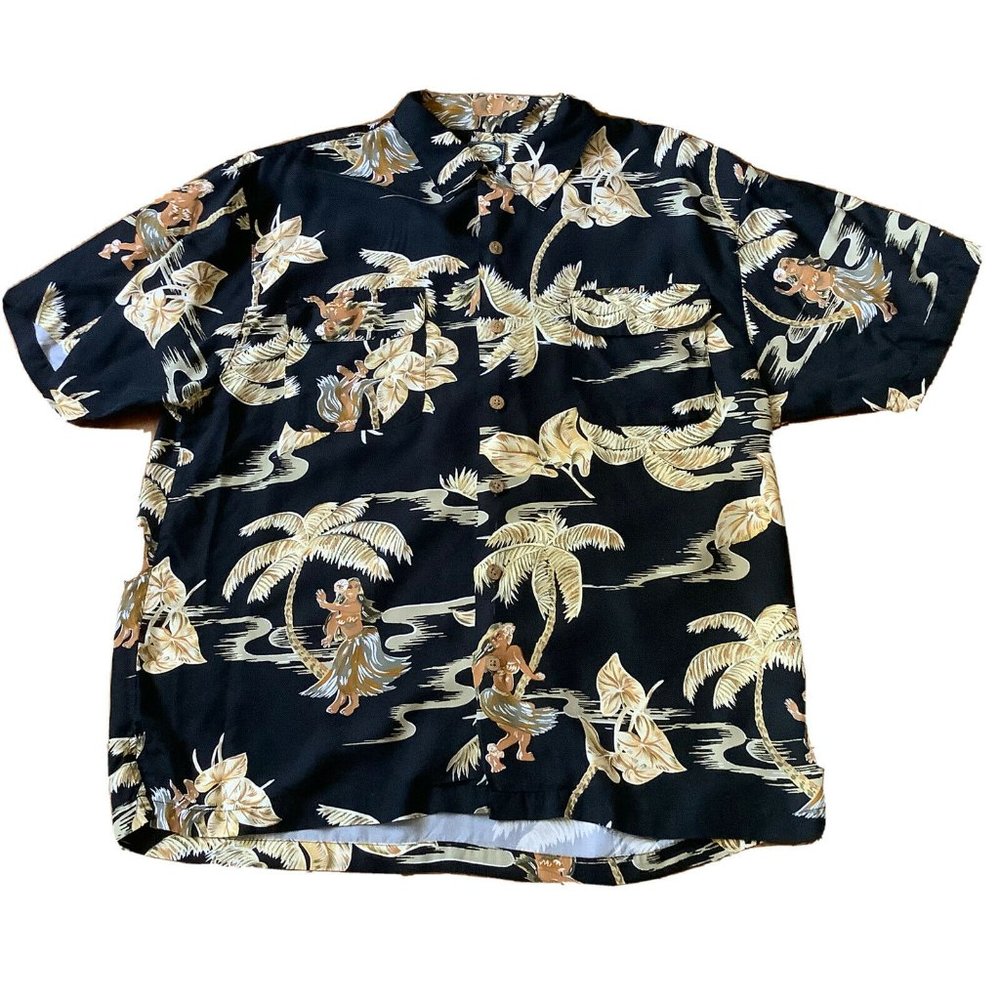 Tommy Bahama 100% Rayon Hawaiian Short Sleeve Camp shirt Size  XL  Vintage